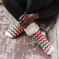 Chevron Christmas Sprinkles - Recycled Slipper Socks