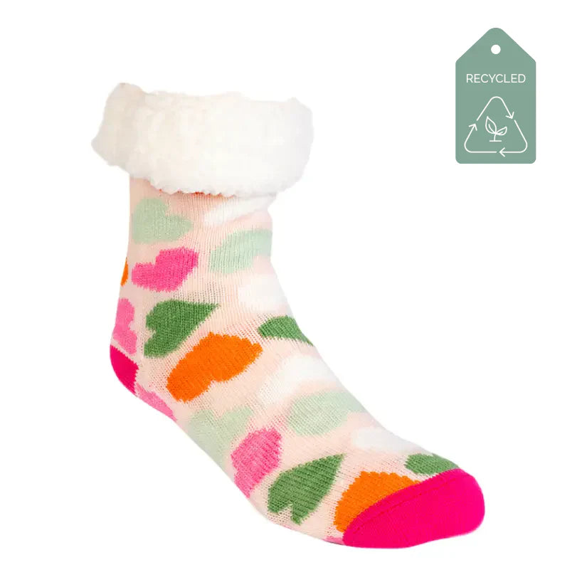 Candyheart Peach - Recycled Slipper Socks