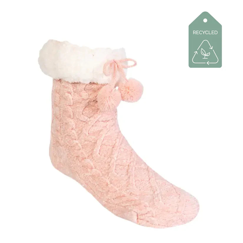 First Blush Chenille - Recycled Slipper Socks