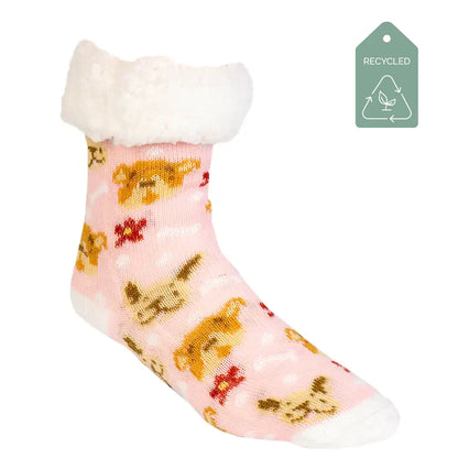 Dog Mom Pink - Recycled Slipper Socks