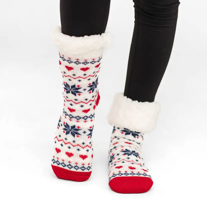 Ugly Sweater Eggnog - Recycled Slipper Socks