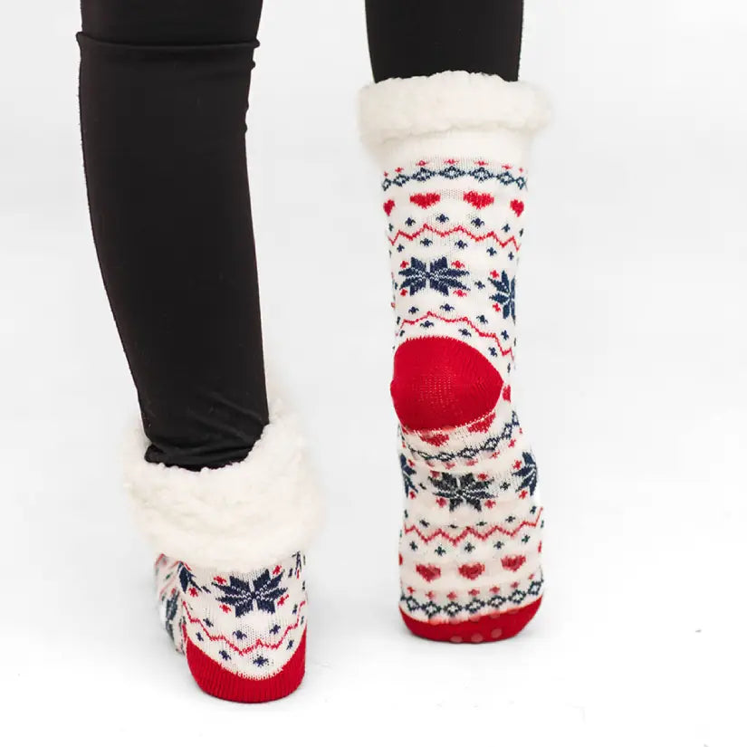 Ugly Sweater Eggnog - Recycled Slipper Socks