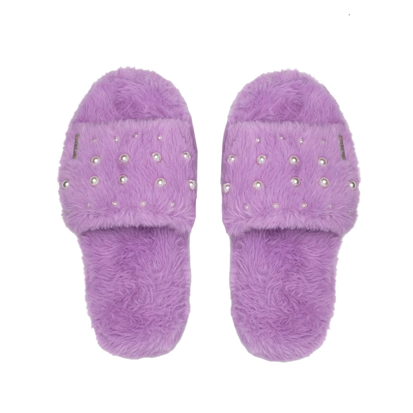 Lavender Pearl - Faux Fur Pearl Slippers