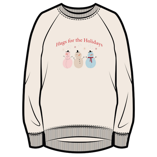 Holiday Sweatshirt | Hugs for the Holidays | Ivory