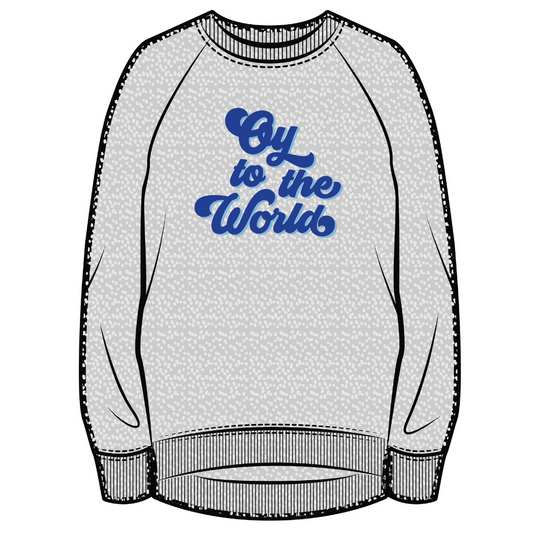 Hanukkah Sweatshirt | Oy to the World | Pebble Grey