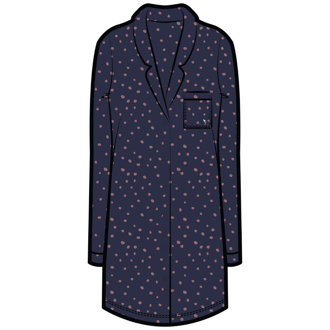 Gracie Sleep Dress | Blue Sail with Elderberry Dots