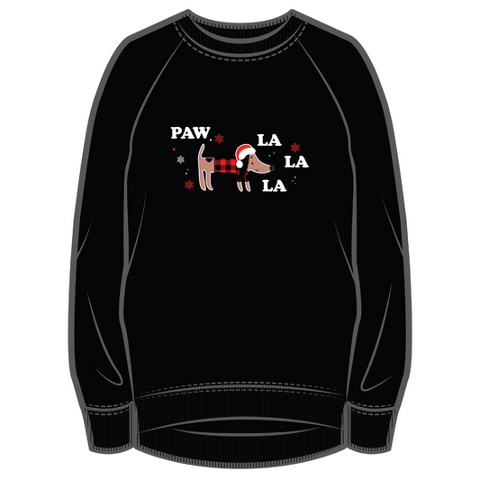 Holiday Sweatshirt | Paw La La La | Black