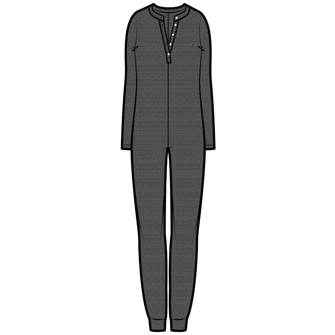 Charlotte Henley Jumpsuit | Charcoal