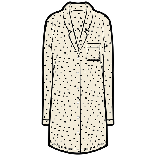 Gracie Sleep Dress | Cloud with Black Dots