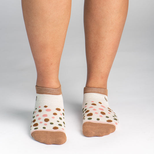 Bamboo Socks | Everyday Ankle | Polka Dot Toasted Coconut