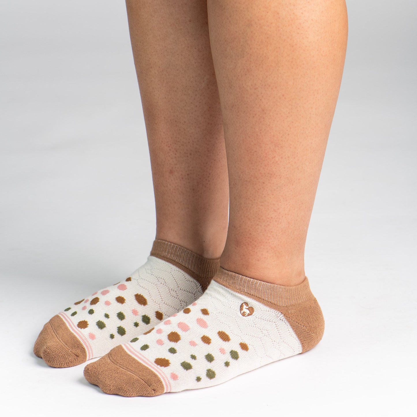 Bamboo Socks | Everyday Ankle | Polka Dot Toasted Coconut