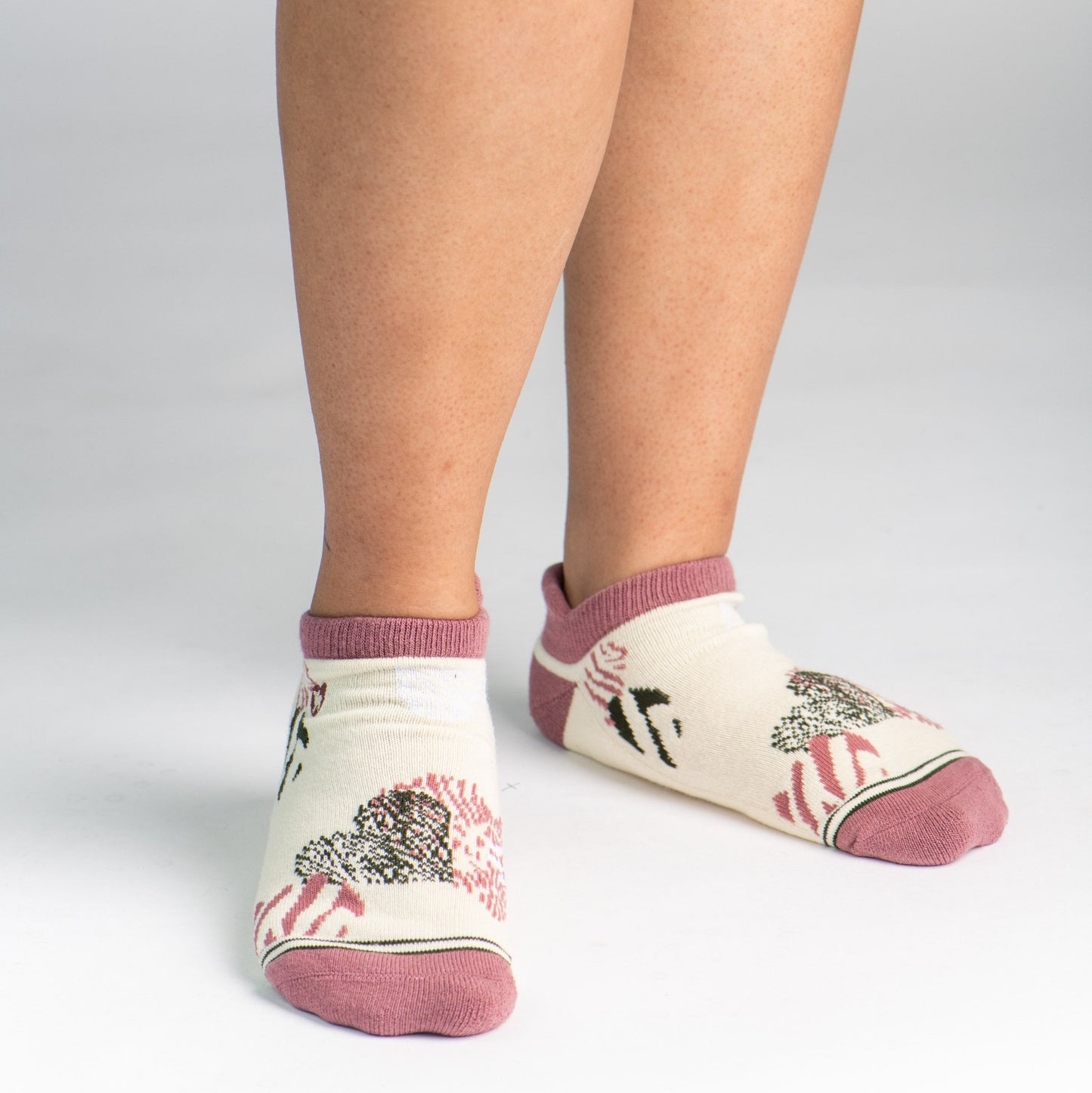 CUSHIONED SOCKS | Comfy Ankle | Wild At Heart Tea Rose