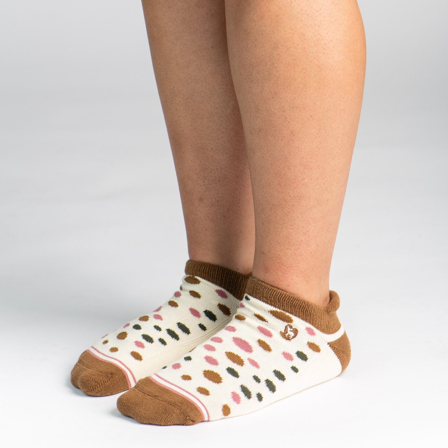 CUSHIONED SOCKS | Comfy Ankle | Polka Dot Toasted Coconut