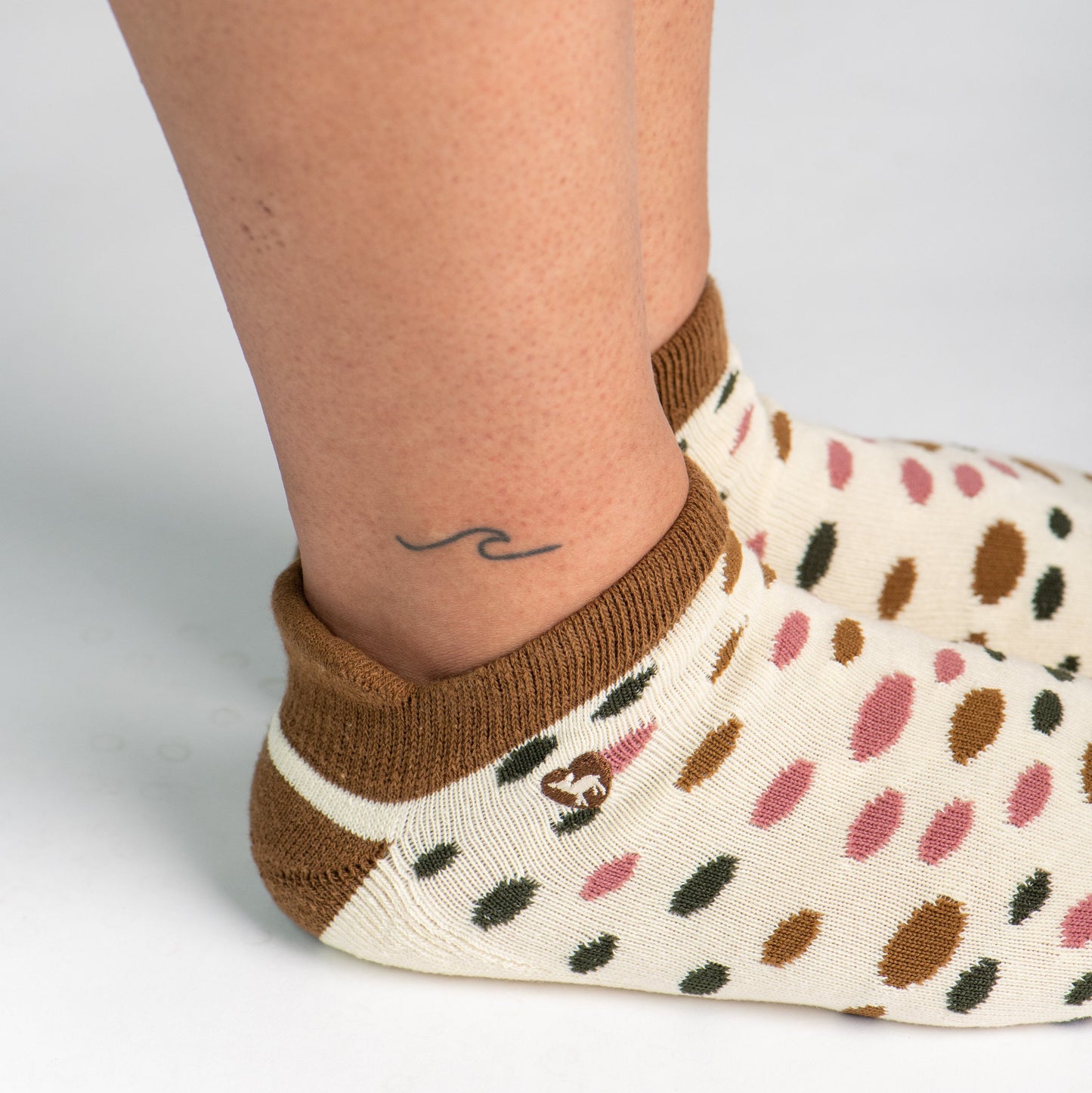 CUSHIONED SOCKS | Comfy Ankle | Polka Dot Toasted Coconut