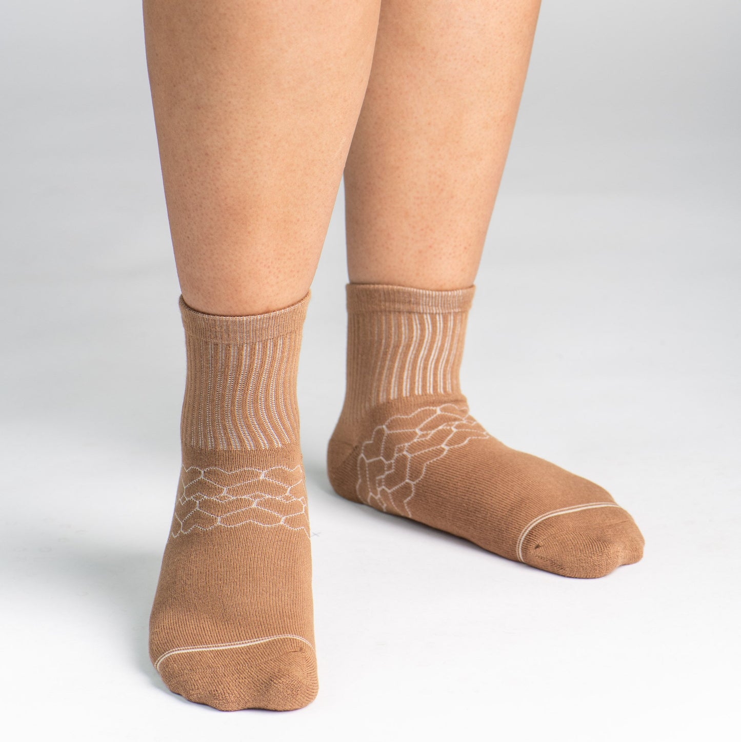 CUSHIONED SOCKS | Comfy Quarter Crew | Toasted Coconut