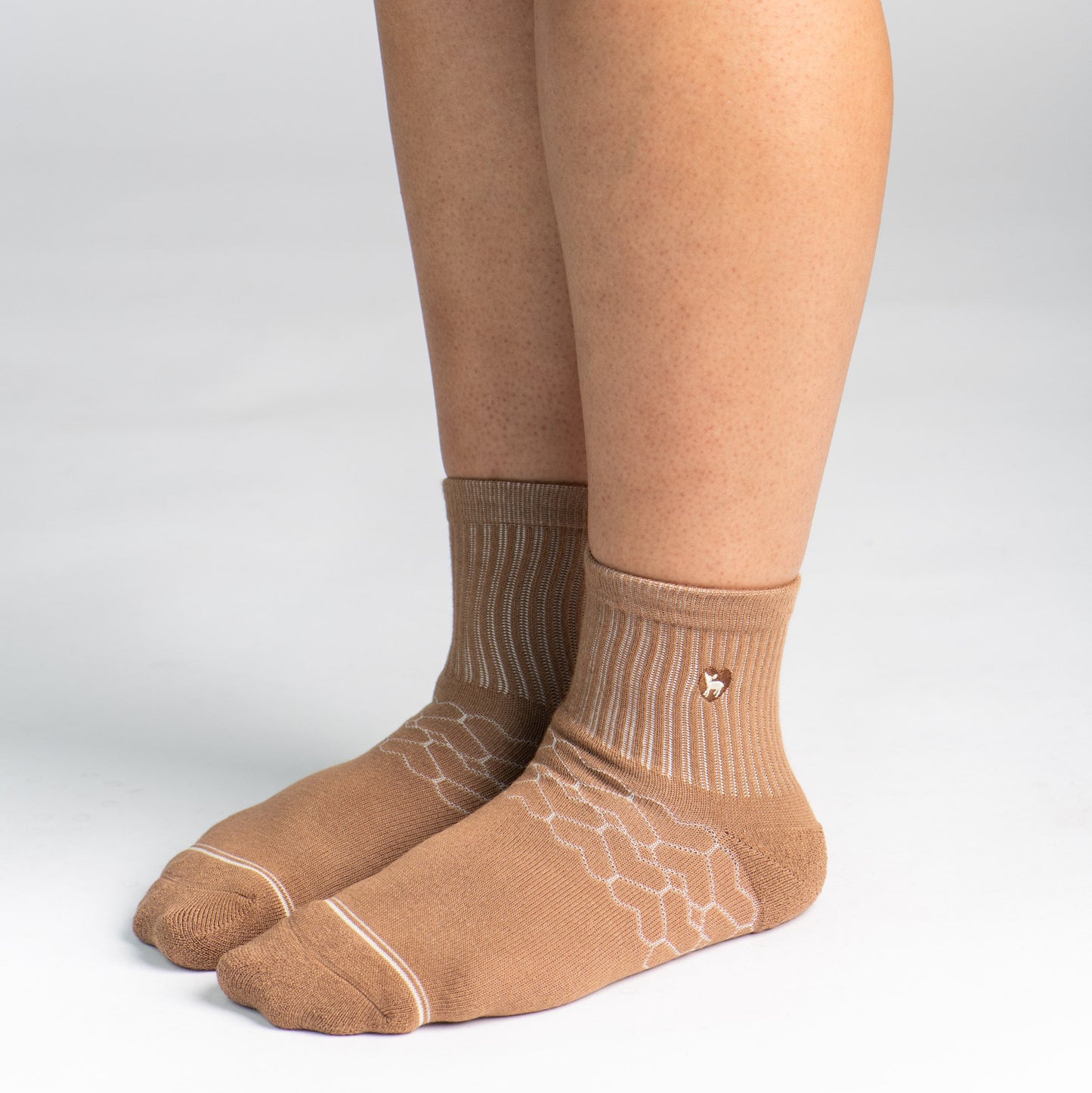 CUSHIONED SOCKS | Comfy Quarter Crew | Toasted Coconut