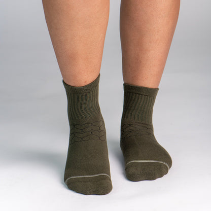 Bamboo Socks | Uptown Quarter Crew | Eucalyptus