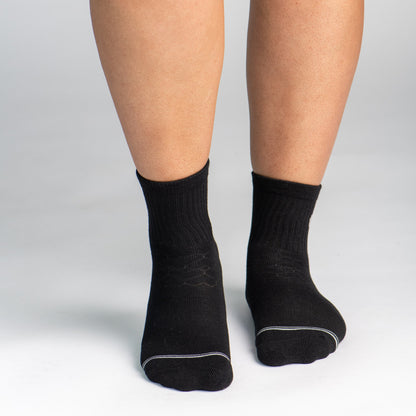 Bamboo Socks | Uptown Quarter Crew | Midnight Black