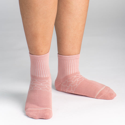 Bamboo Socks | Uptown Quarter Crew | Tea Rose