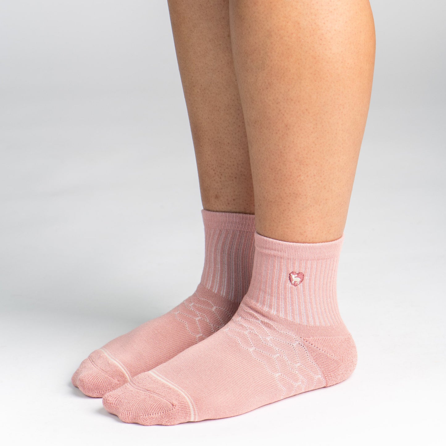 Bamboo Socks | Uptown Quarter Crew | Tea Rose