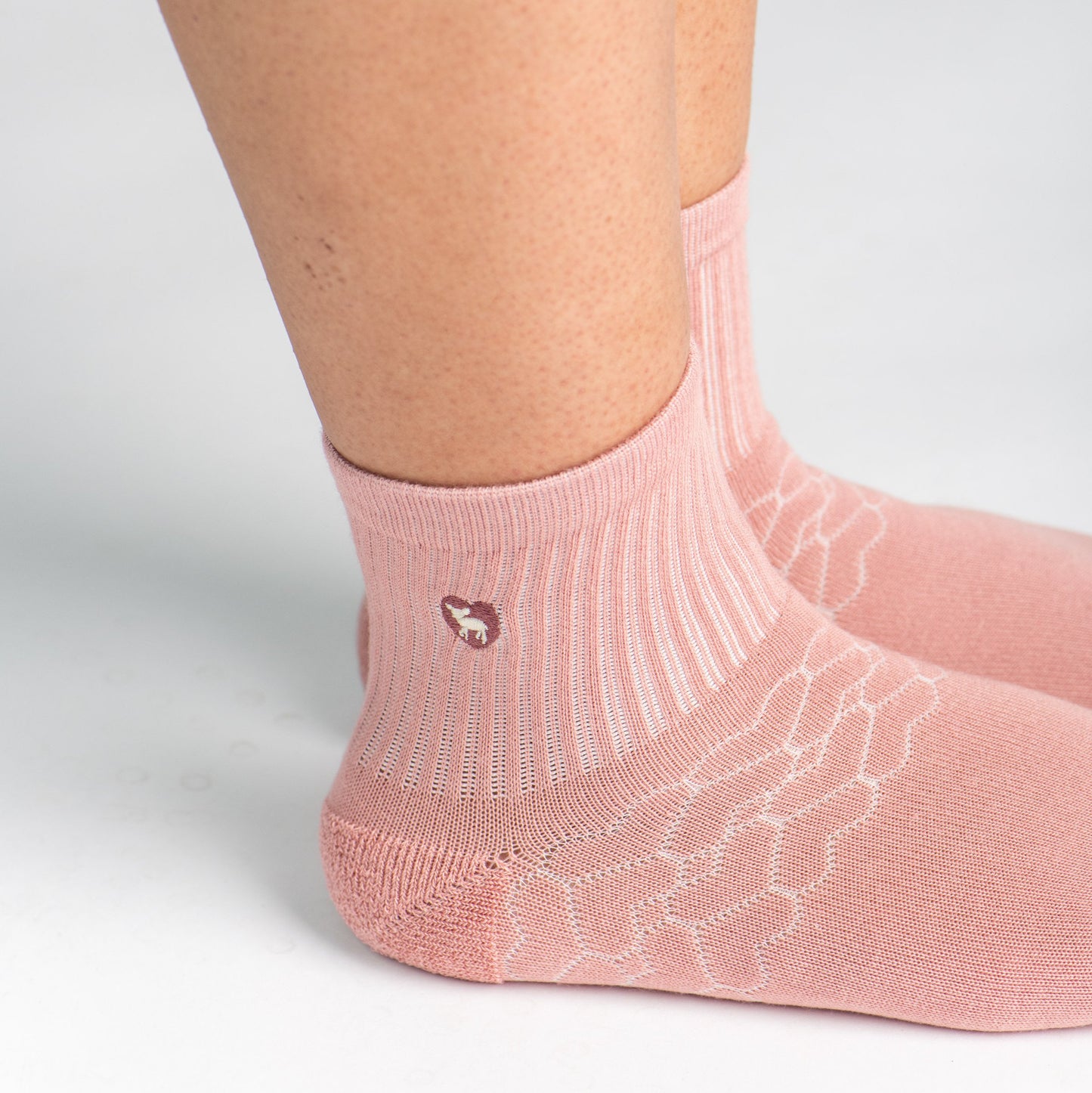 Bamboo Socks | Uptown Quarter Crew | Tea Rose