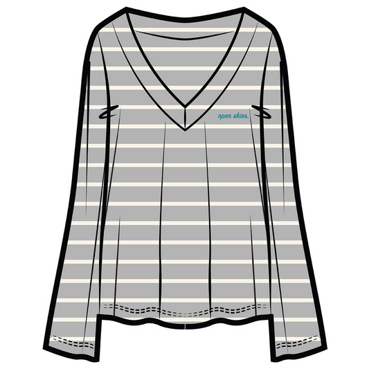 Jamie "Open Skies" Sleep Shirt | Grey Stripes