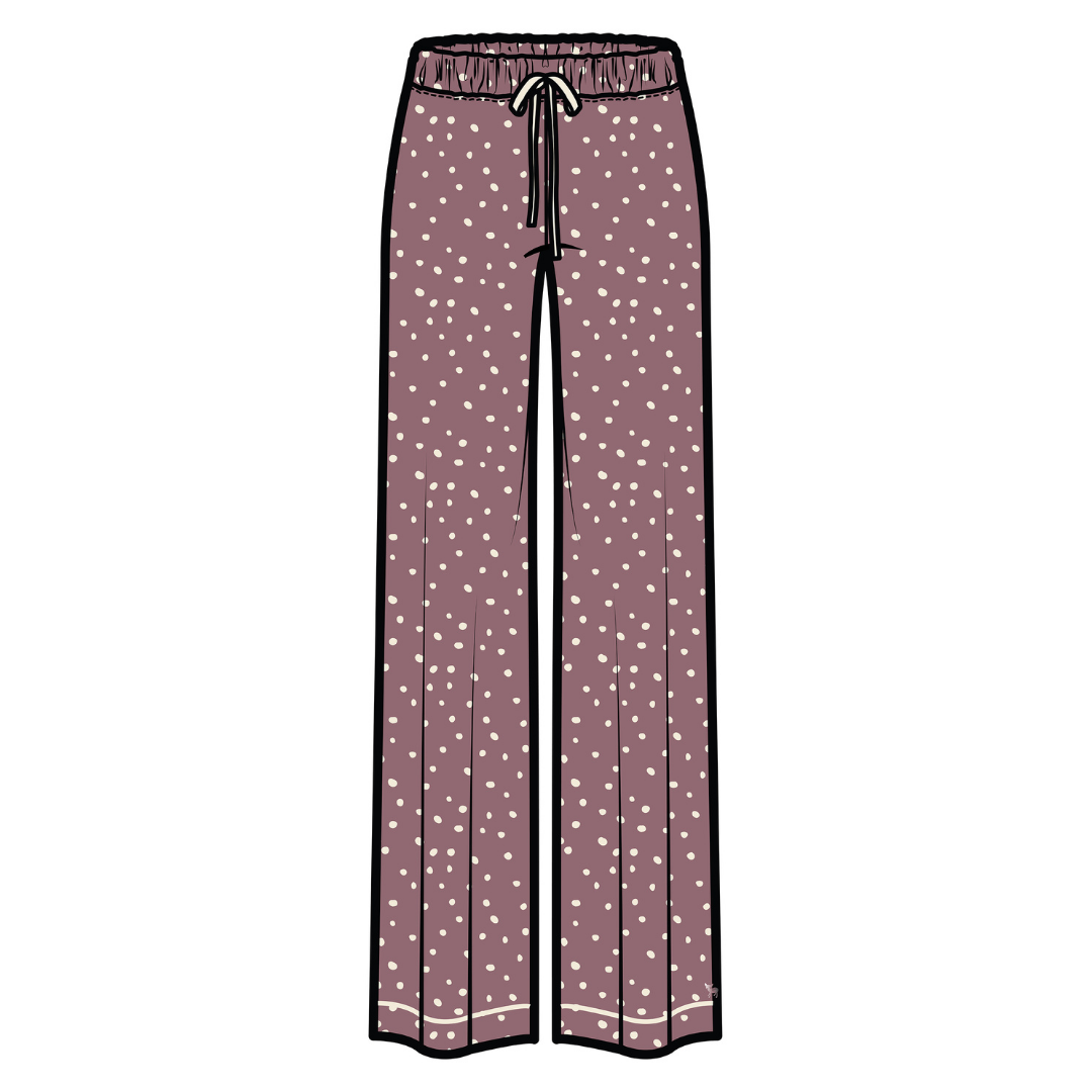 Korrah Sleep Pants | Elderberry With Cloud Dots