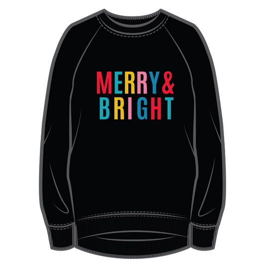 Holiday Sweatshirt | Merry & Bright | Black