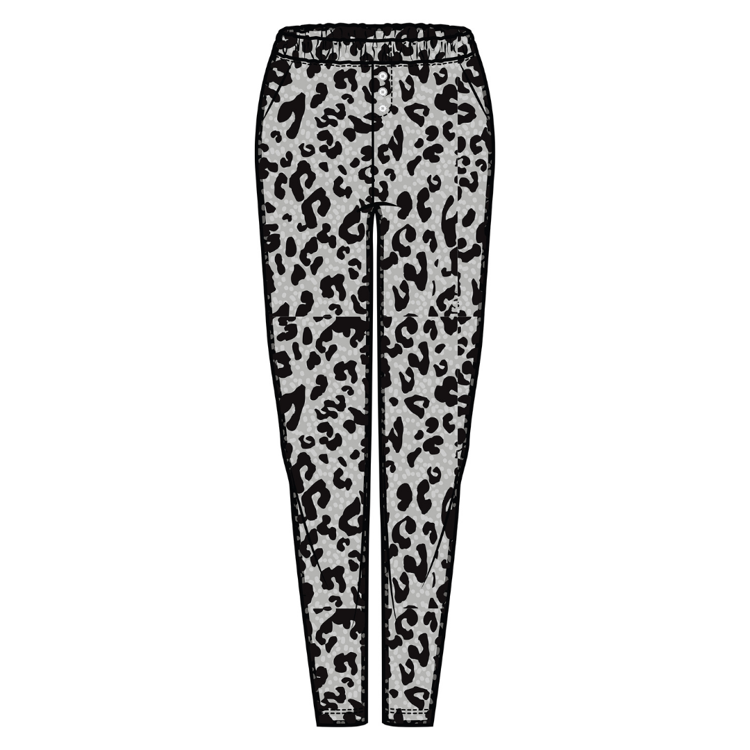 Sienna Sleep Pants | Light Grey Animal Print