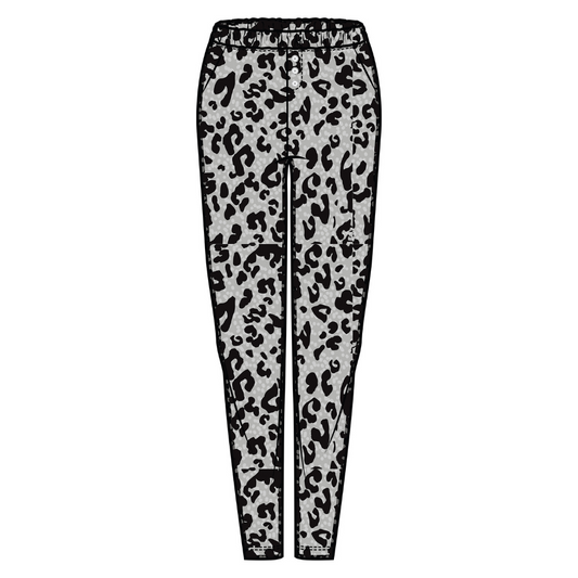 Sienna Sleep Pants | Light Grey Animal Print