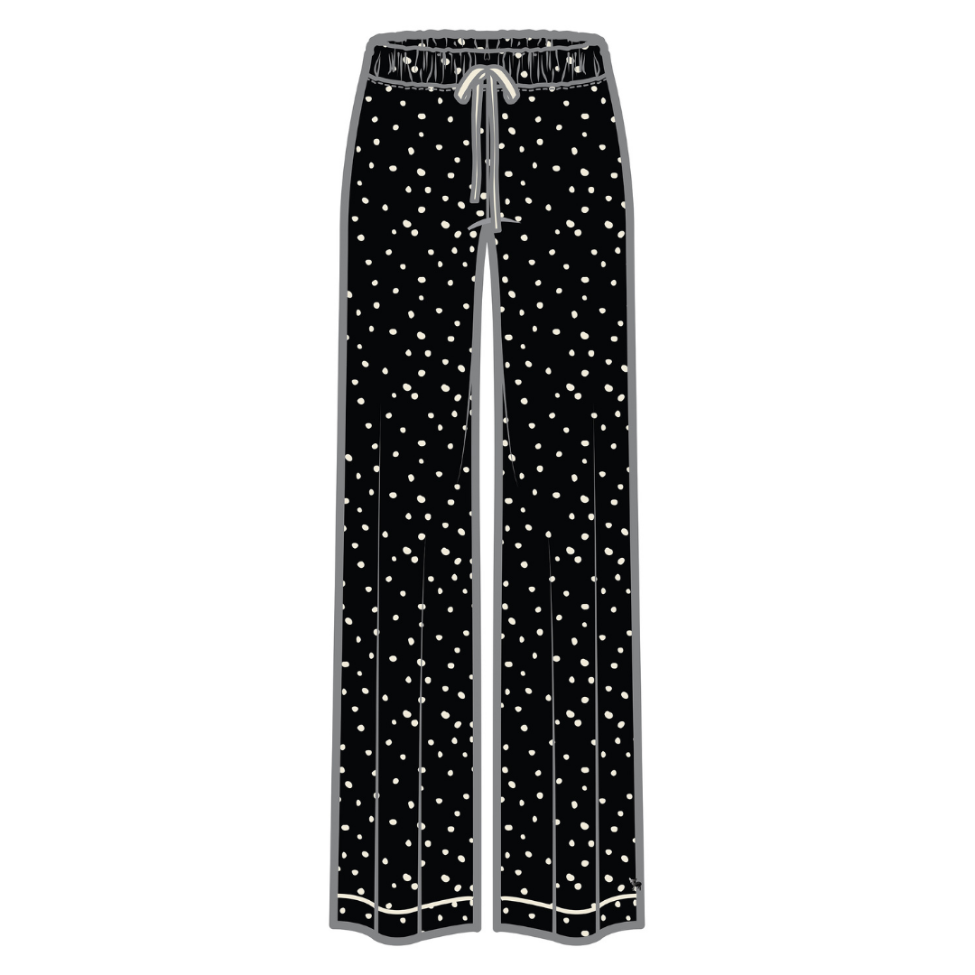 Korrah Sleep Pants | Black with Cloud Dots