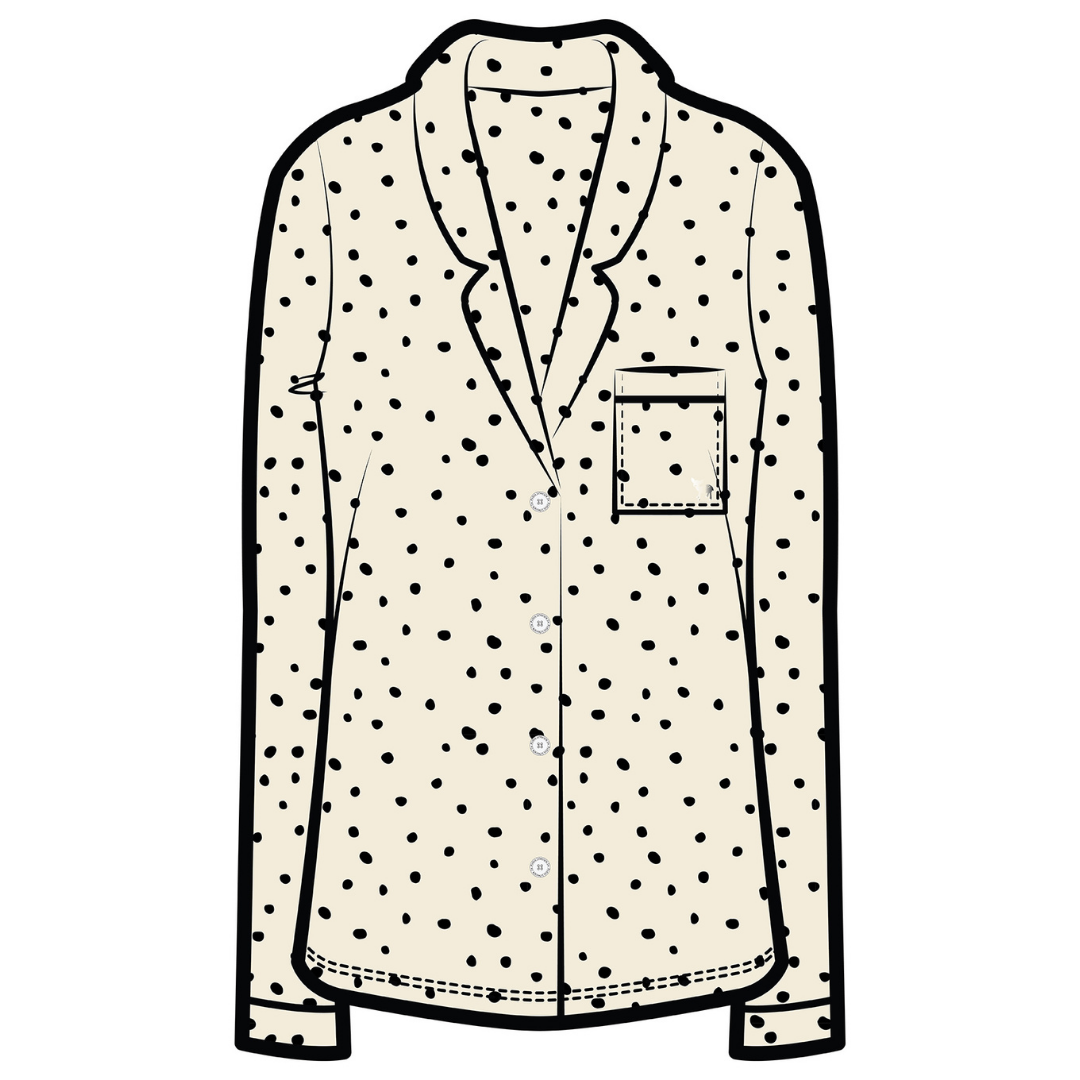 Korrah Pajama Shirt | Cloud with Black Dots