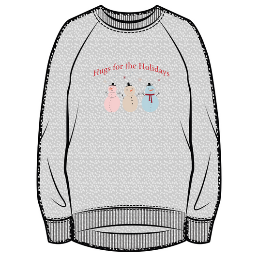 Holiday Sweatshirt | Hugs for the Holidays | Pebble Grey