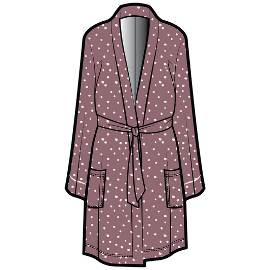 Dahlia Belted Kimono | Elderberry with Cloud Dots