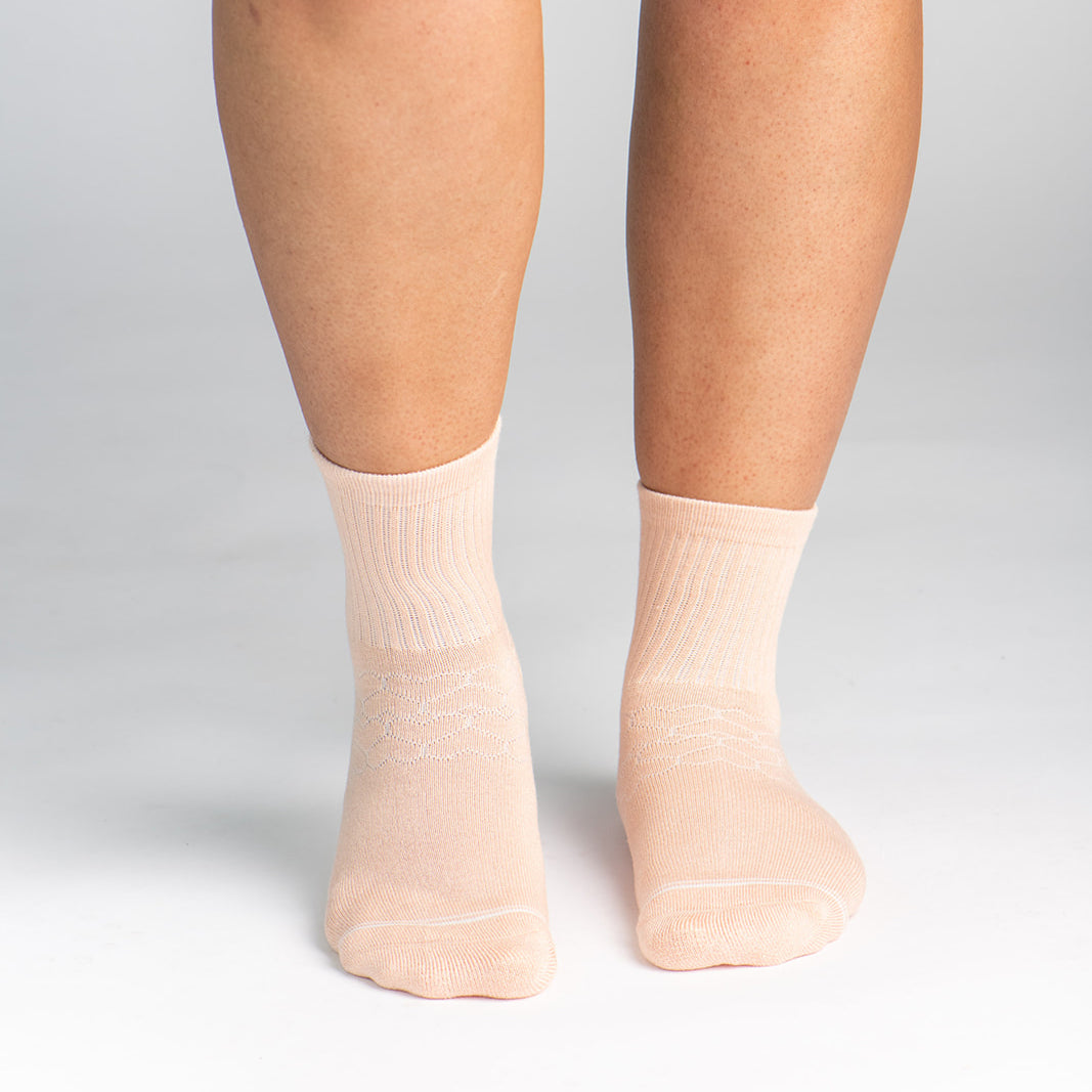 Bamboo Socks | Uptown Quarter Crew | Aurora Apricot