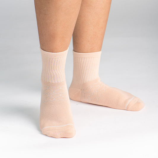 Bamboo Socks | Uptown Quarter Crew | Aurora Apricot