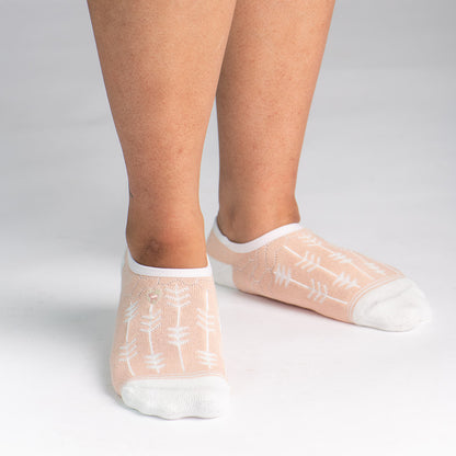 Bamboo Socks | No Fuss No-Show | Going My Way - Aurora Apricot