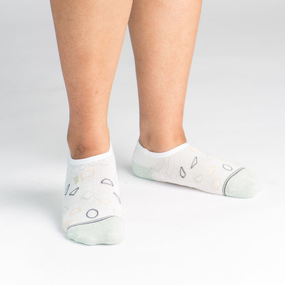 Bamboo Socks | No Fuss No-Show | Splash Star White