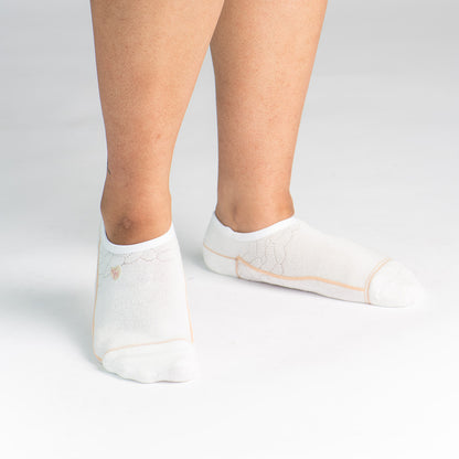 Bamboo Socks | No Fuss No-Show | Star White