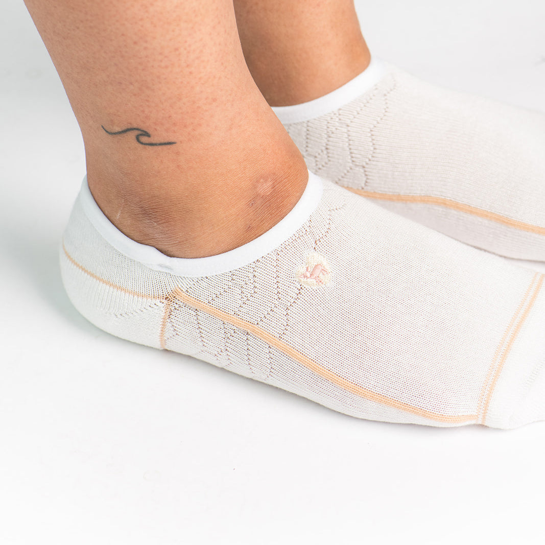 Bamboo Socks | No Fuss No-Show | Star White