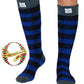 Pudus Women's Warm Tall Boot Socks (W 6-10), Fleece-Lined Knee High Winter Socks (Perfect Thermal Socks, Rain Boot Socks and Hiking Socks) Boot Sock Lumberjack Blue Adult Tall