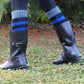 Pudus Women's Warm Tall Boot Socks (W 6-10), Fleece-Lined Knee High Winter Socks (Perfect Thermal Socks, Rain Boot Socks and Hiking Socks) Boot Sock Lumberjack Blue Adult Tall