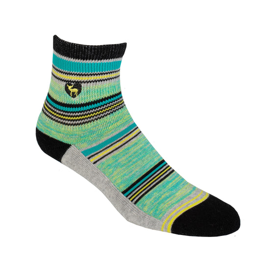 Newport Grey - Cushioned Quarter Crew Socks