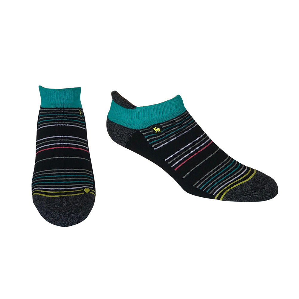 Seaside Black - Cushioned Ankle Socks