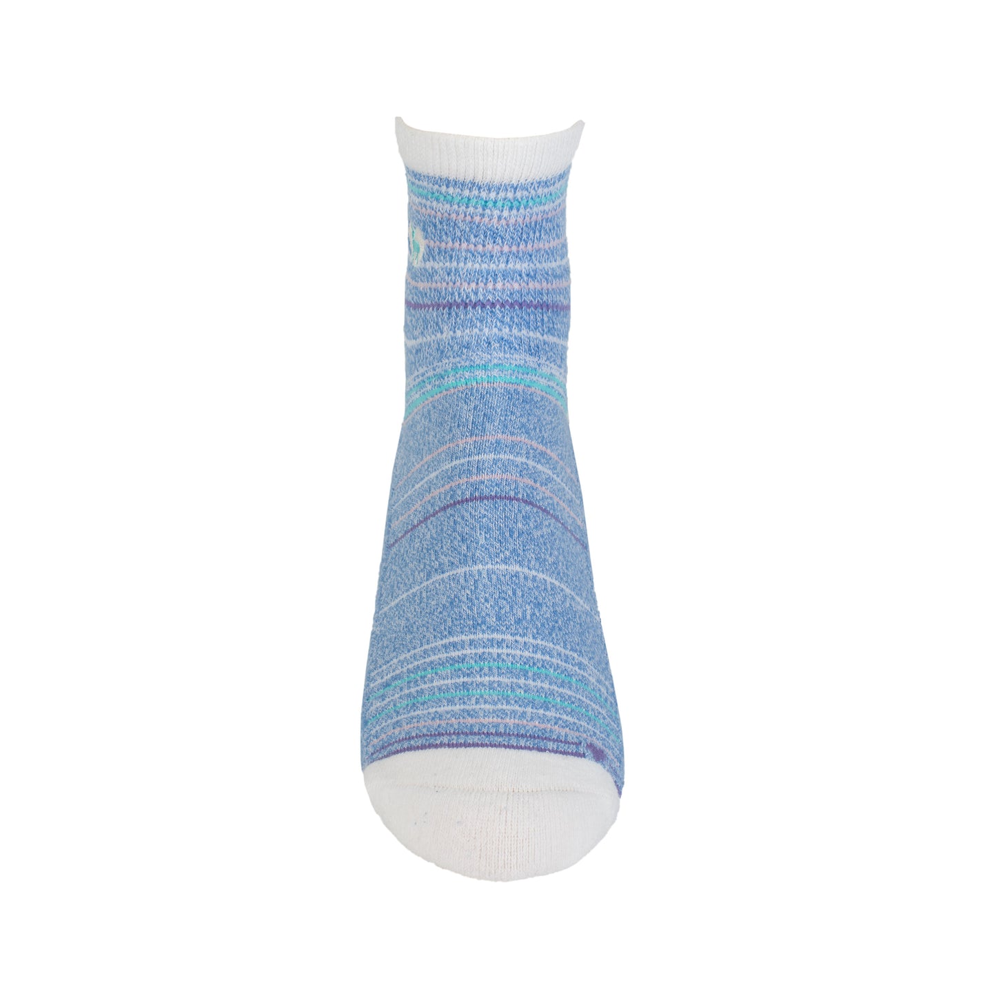 Seaside Blue - Cushioned Quarter Crew Socks