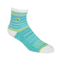 Seaside Peacock - Cushioned Quarter Crew Socks