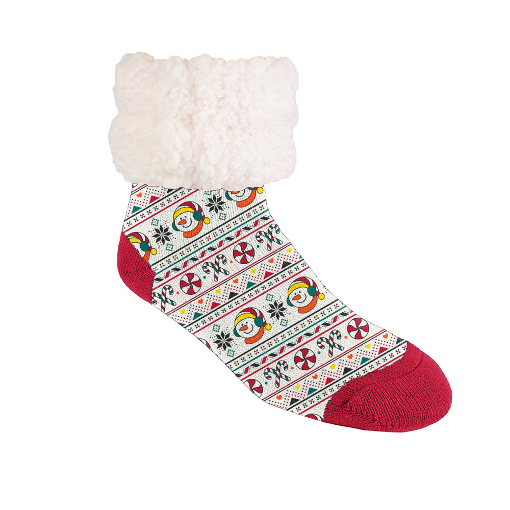 Christmas Snow Candy - Recycled Slipper Socks