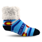 Pudus Cozy Winter Slipper Socks for Women and Men with Non-Slip Grippers and Faux Fur Sherpa Fleece - Adult Regular Fuzzy Socks Colorado Black - Classic Slipper Sock