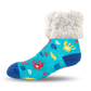 Pudus Cozy Winter Slipper Socks for Women and Men with Non-Slip Grippers and Faux Fur Sherpa Fleece - Adult Regular Fuzzy Socks Crabs - Classic Slipper Sock