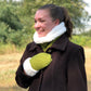  Pudus Cable Knit Winter Infinity Scarf, Fleece-Lined Neck Warmer Circle Snood Cable Knit Green - Snood